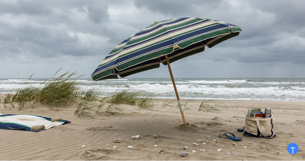 Best beach umbrella for wind staying stable in strong coastal breeze